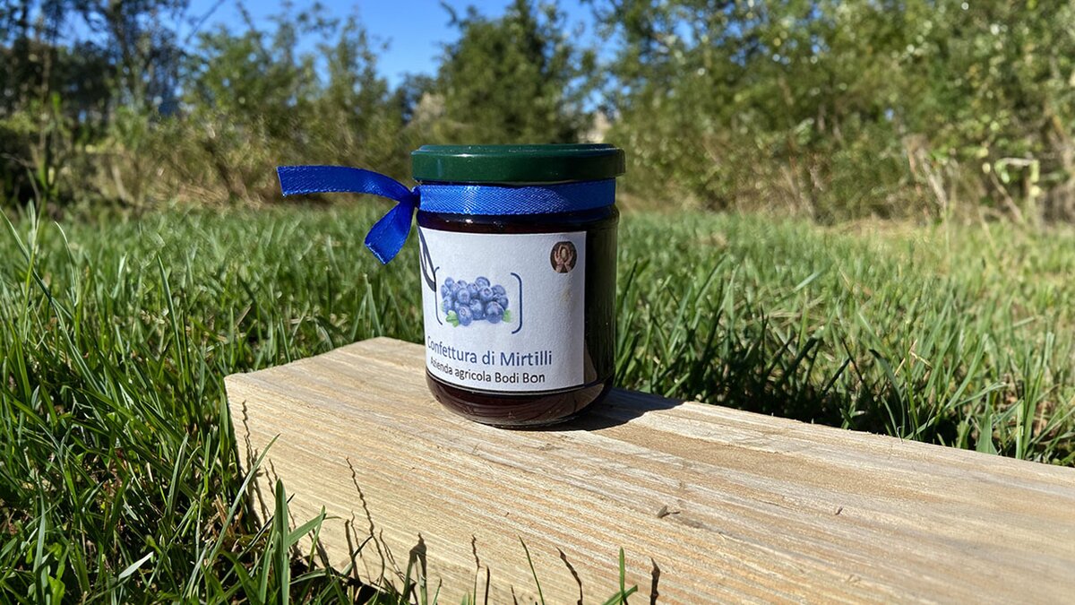 Fotografia: confettura di mirtilli